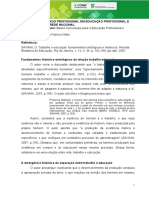 Fichamento 3 SAVIANI. Trabalho e Educação Otavio