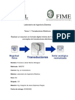 (Tarea 1) Transductores Eléctricos. Laboratorio de Ingeniería Eléctrica