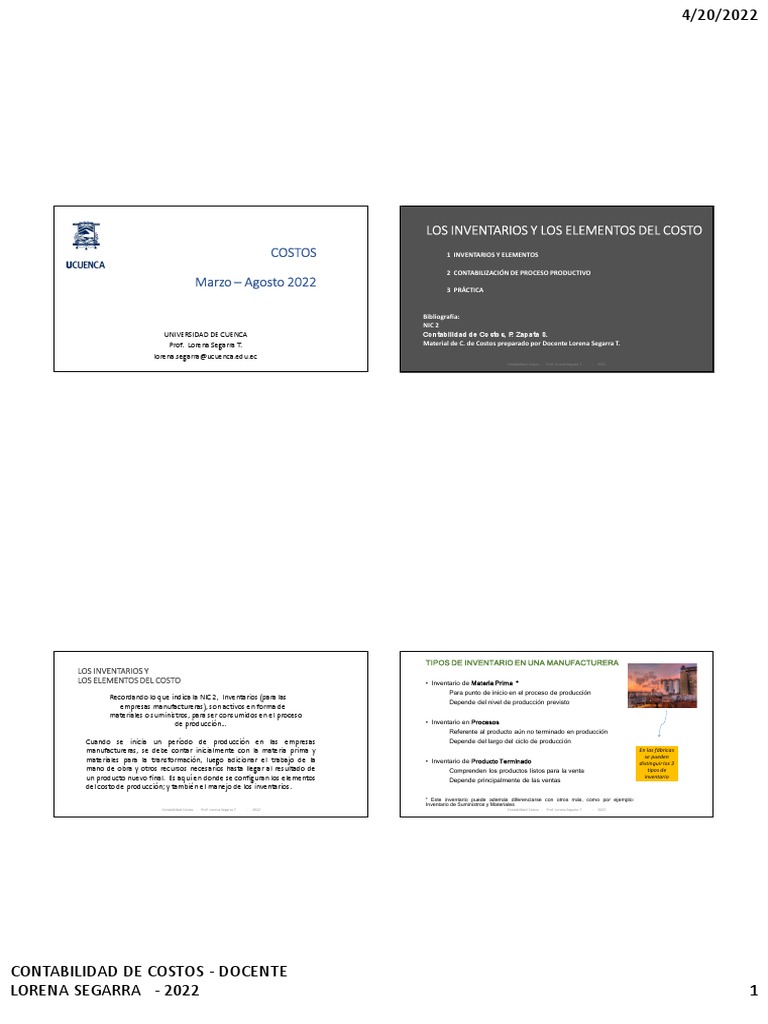 Inventarios y Costos en Contabilidad | PDF | Contabilidad | Inventario