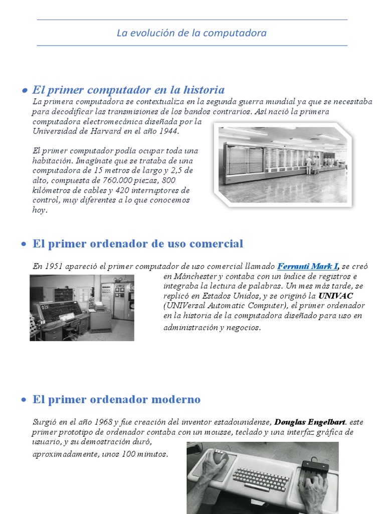 Evolución de las computadoras a la actualidad | PDF | Hardware de la ...