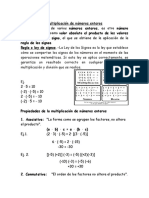 Multiplicacion de Numeros Enteros