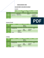 Horario Evaluacion II Bloque Graduandos 2022