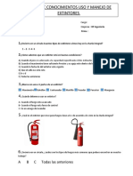 Prueba de Conocimientos Uso y Manejo de Extintores