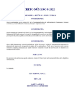 Ley de Insolvencia, Decreto 8-2022 Del Congreso de La República de Guatemala