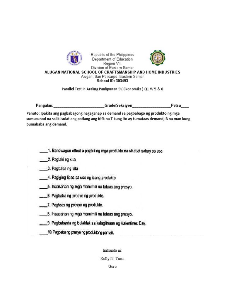 Parallel in AP 9 Q2 W1 | PDF