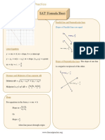 SAT Formula Sheet: Linear Functions