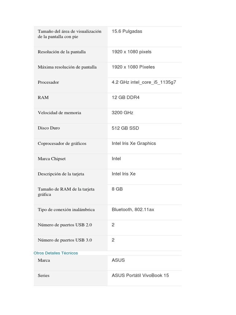 Comparativa de Portátiles ASUS y Lenovo | PDF | Monitor de computadora ...