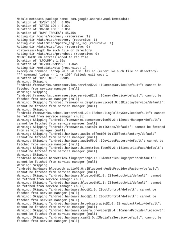 Android Module Metadata Logs | PDF | Zip (File Format) | Software ...