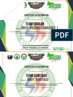 Team Ubasan Brgy. Pasong Camachile 1: Certificate of Recognition