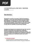 Chapter - 5 Conditionals and Non-Nested LOOPS .. Introduction