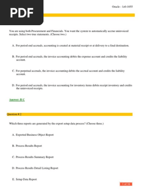 Oracle 1z0 1055 Oracle Financials Cloud Payables 2019 Implementation