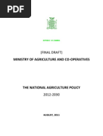 Zambia - Natl Ag Policy 2012 To 2030 DRAFT-2011