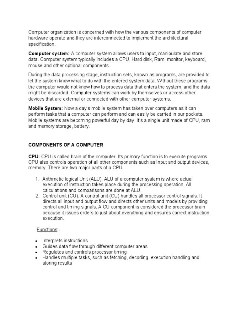 Basic working of computer download gr tis pdf central processing