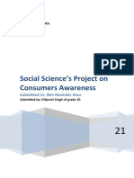 Social Science's Project On Consumers Awareness: Submitted To: Mrs Ravinder Kaur
