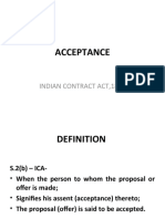 ACCEPTANCE UNDER INDIAN CONTRACT ACT