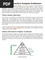 Memory Hierarchy and Cache Memory