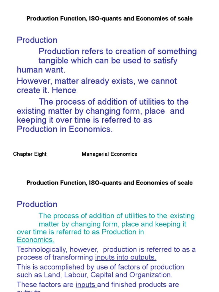 Production Functions and Isoquants Explained | PDF | Production ...