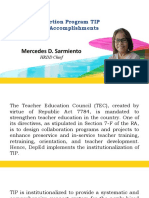 Teacher Induction Program TIP (History and Accomplishments: Mercedes D. Sarmiento