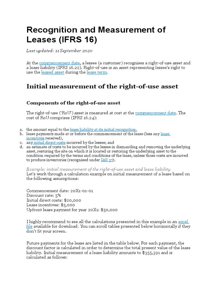 How To Record IFRS 16 Lease | PDF | Debits And Credits | Discounting