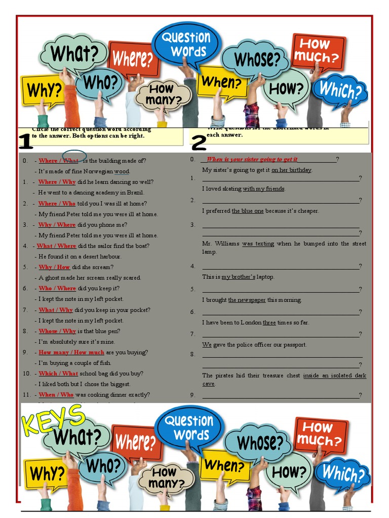 PRINT Question Worksheet ISL Collective | PDF