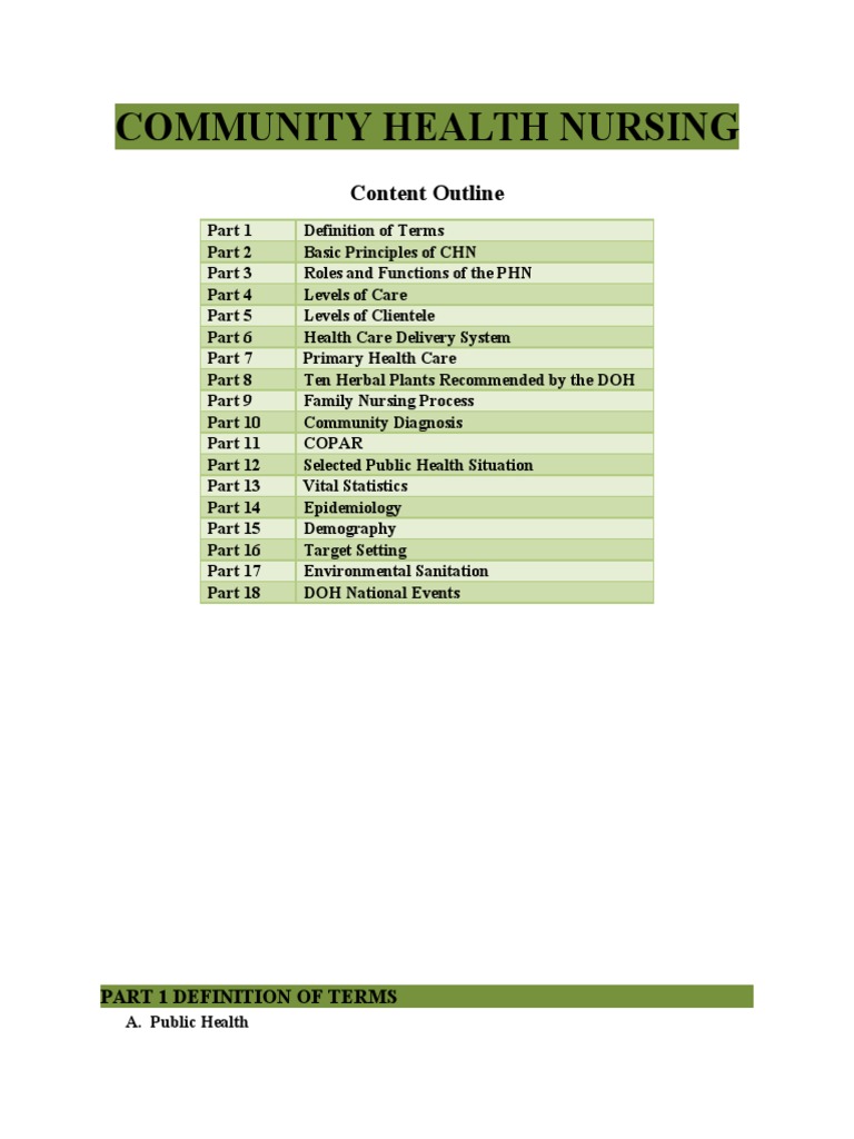 Community Health Nursing | PDF | Health Care | Nursing