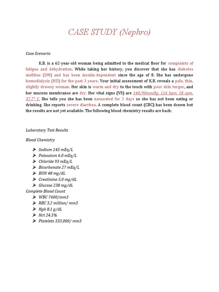 Case Study 5 | PDF | Dehydration | Hemodialysis
