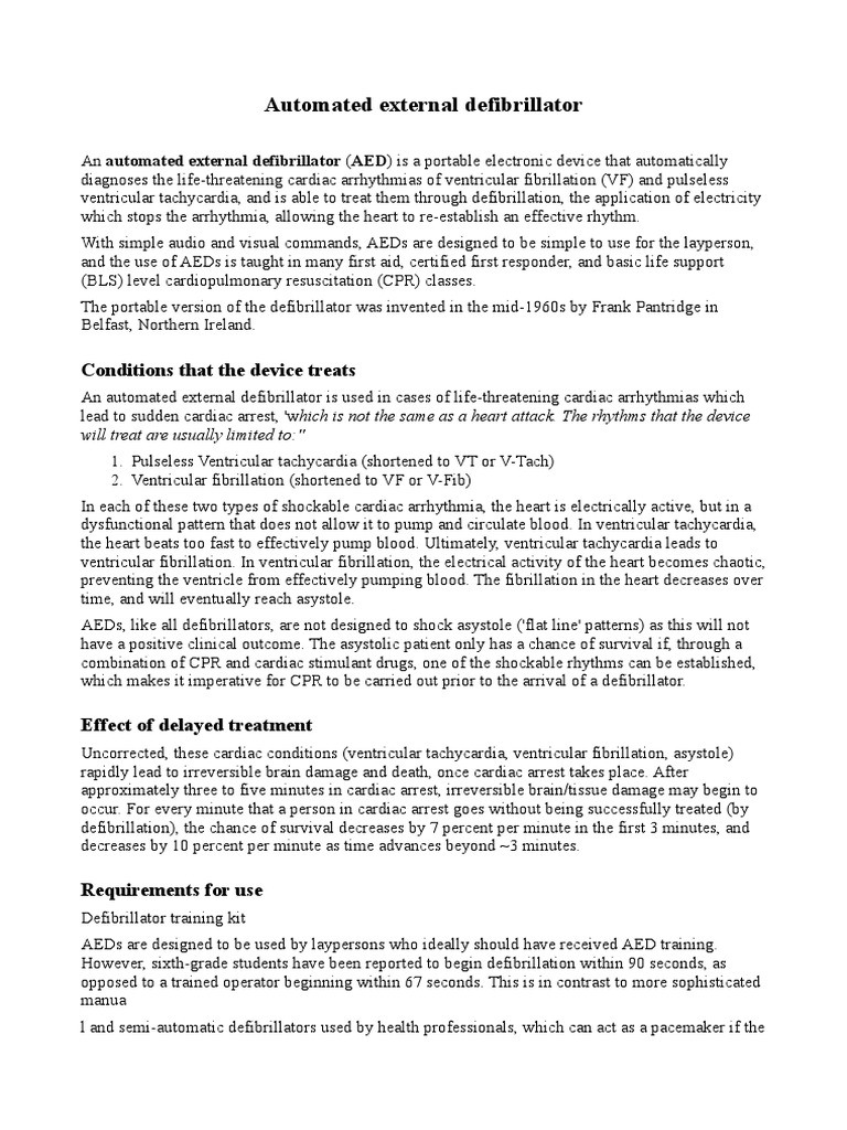 Understanding Automated External Defibrillators | PDF | Cardiac Arrest ...