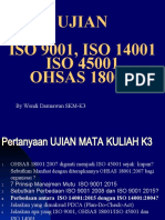 ISO 9001, OHSAS 18001, ISO 45001, ISO 14001