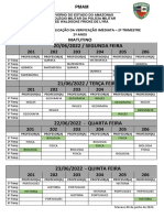 20/06/2022 / SEGUNDA FEIRA: Matutino 201 202 203 204 205 206