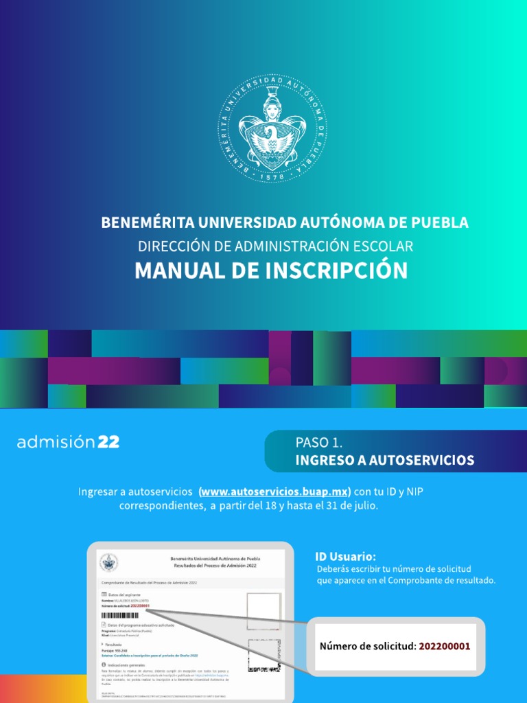 BUAP Manual de Inscripción Admisión 2022 | PDF