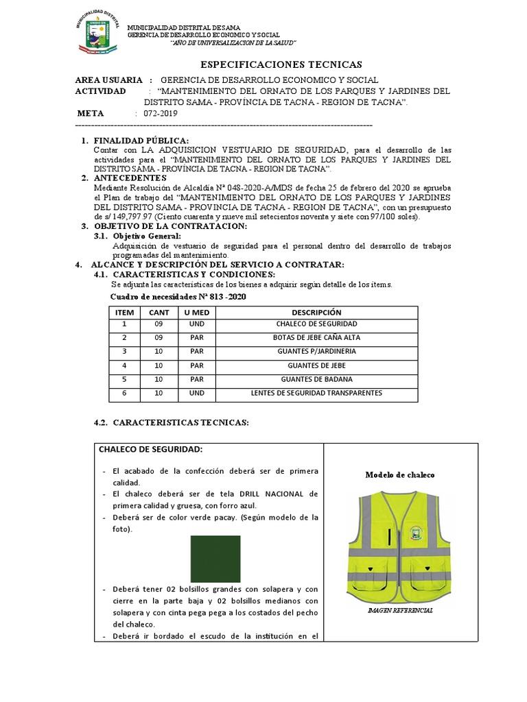Et Vestuario de Seguridad Ornato PDF
