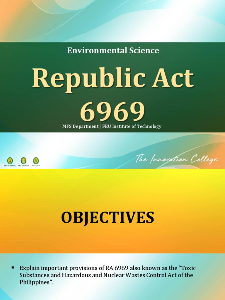STPPT3 Republic Act 6969 PDF Hazardous Waste Waste