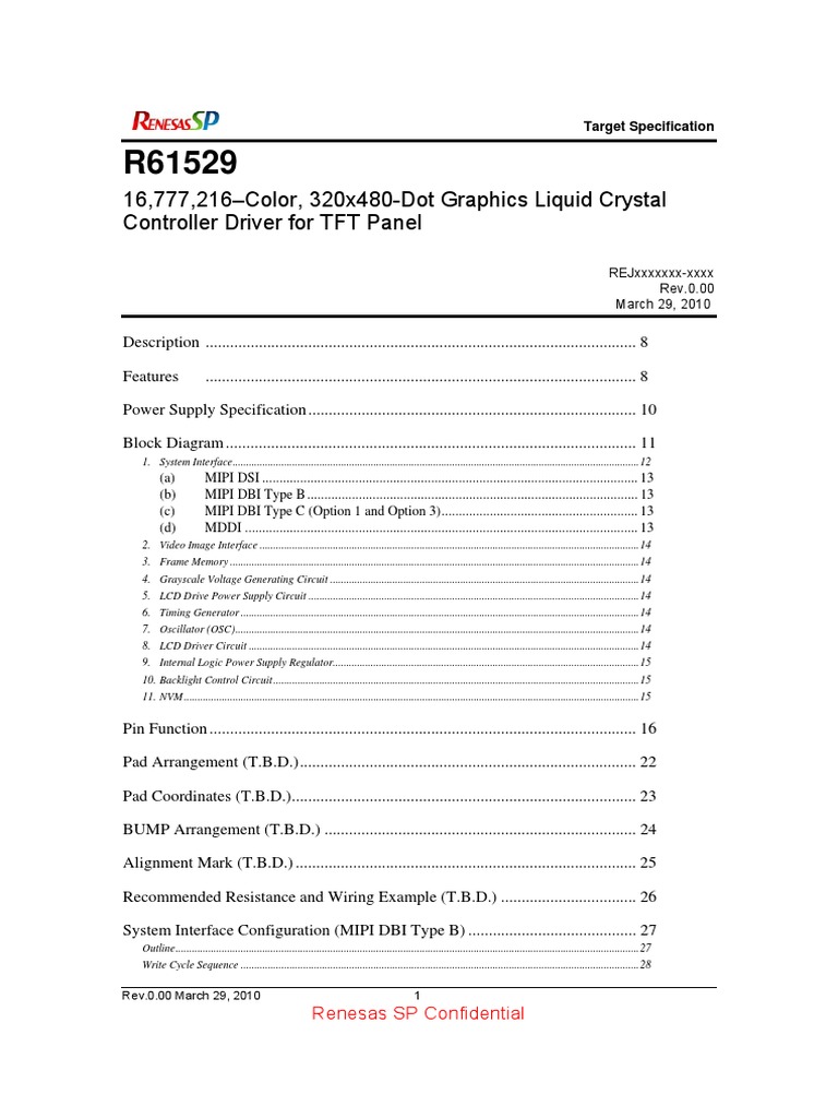 R61529屏 | PDF | Power Supply | Network Packet