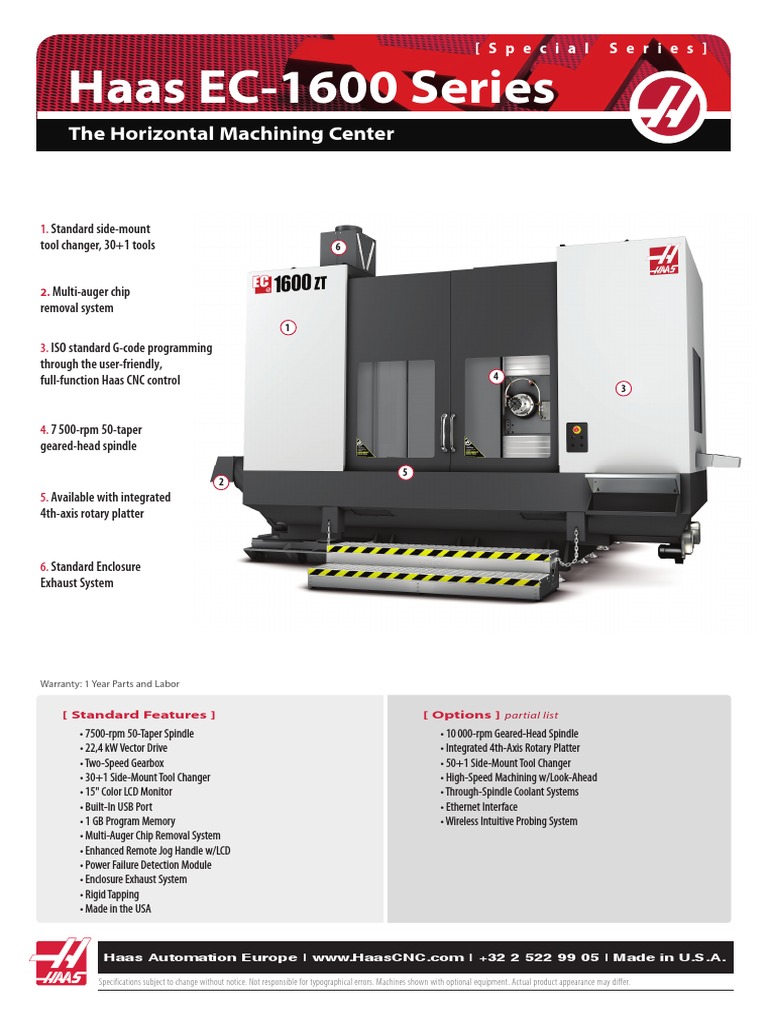 Haas EC-1600 Series Overview | PDF | Manufactured Goods