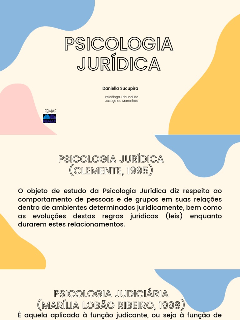 Psicologia Jurídica - Conceitos Iniciais, PDF, Psicologia