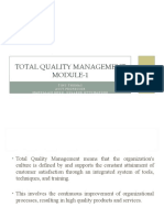 Total Quality Management Module-1: Tinu Thomas Asst - Professor Mangalam Engg. College Ettumanoor
