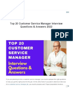 Top 20 Customer Service Manager Interview Questions & Answers 2022