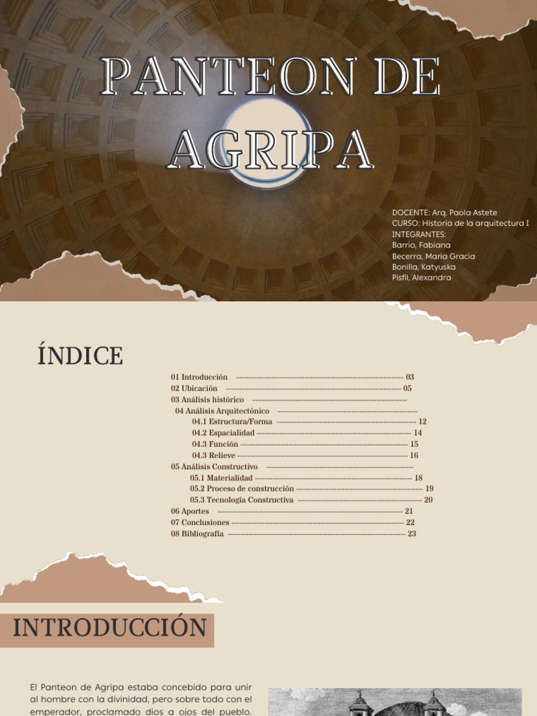Historia y Arquitectura del Panteón de Agripa | PDF | Hazme | Diseño ...