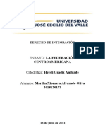 Derecho de Integración, Ensayo Federacion Centroamericana