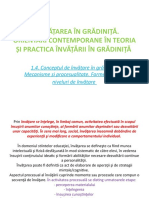 Invatarea in Gradinita. Orientari Contemporane in Teoria Si Practica Invatarii in Gradinita