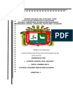 Cuestionario de Técnicas e Instrumentos de Evaluación