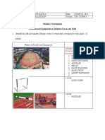 Module 3 Assessment Facilities and Equipment of Athletics/Track and Field