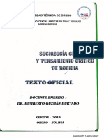 Sociología General y Pensamiento Crítico de Bolivia