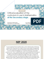 Critical Evaluation of Curriculum at Secondary Stage