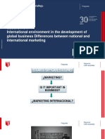 Session 01: International Environment in The Development of Global Business Differences Between National and International Marketing