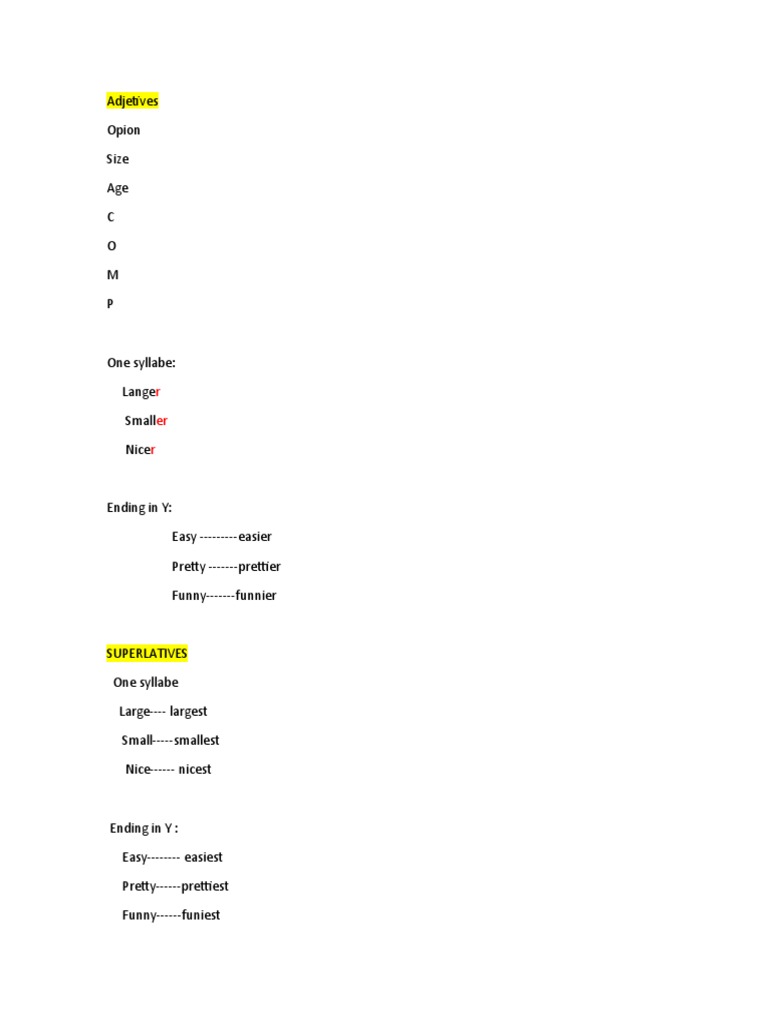 Adjetives | PDF