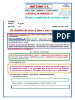 ACTIVIDAD DE APRENDIZAJE - MATEMÁTICA Miércoles 25 de Agosto 2do D