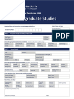 Undergraduate Application Form 2022