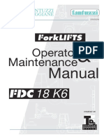 Operator's Manual Sections for 18 K6 Forklift