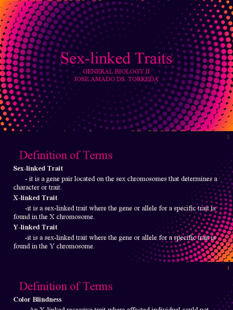 Sex-Linked Traits: General Biology Ii Jose Amado Ds. Torreda | PDF ...